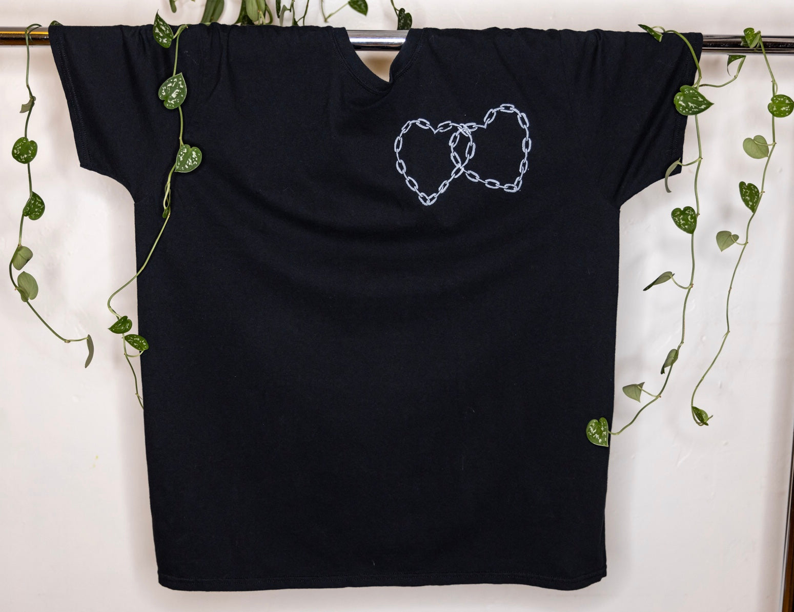 Double Heart Chain t-shirt - black