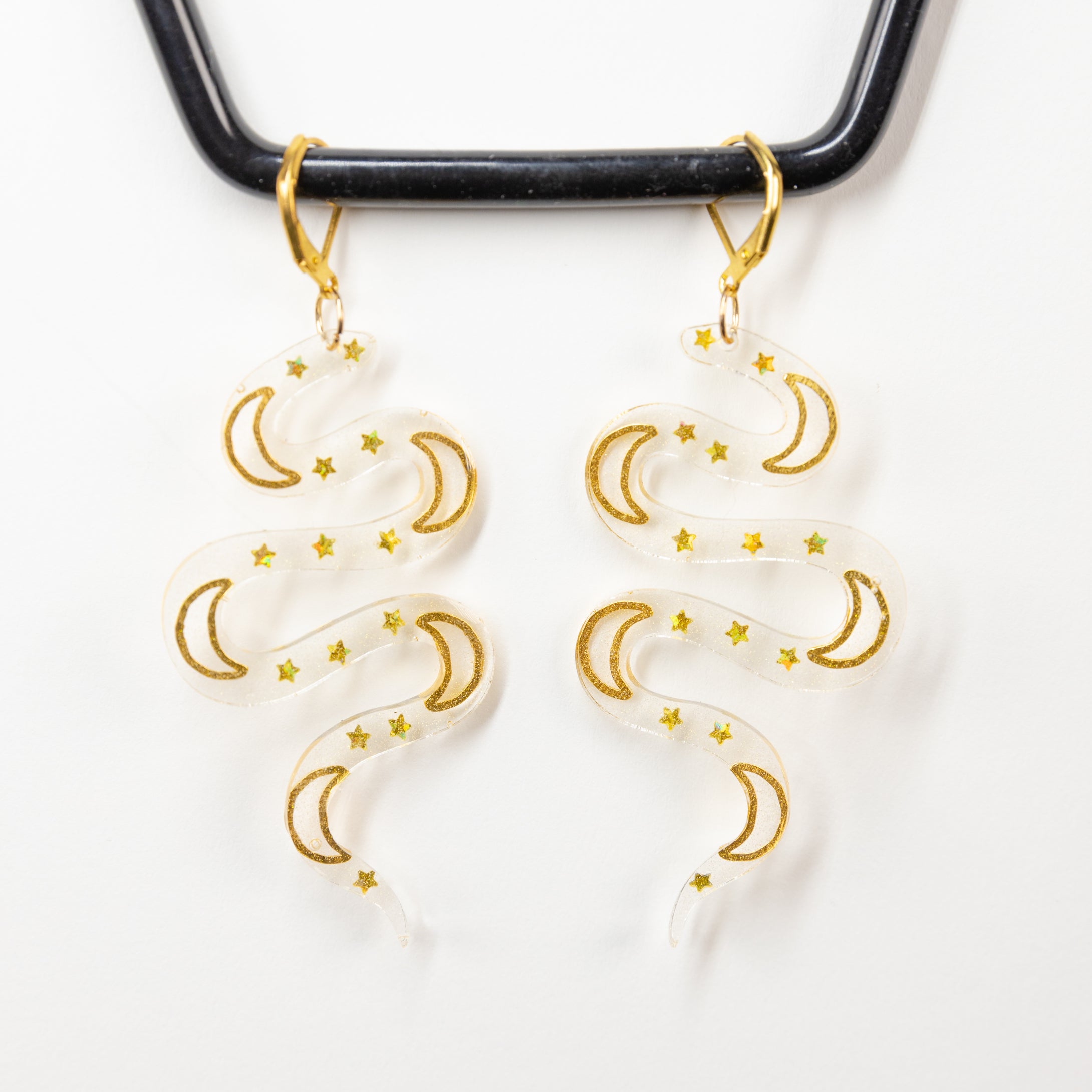 Moon Goddess Snake Earrings