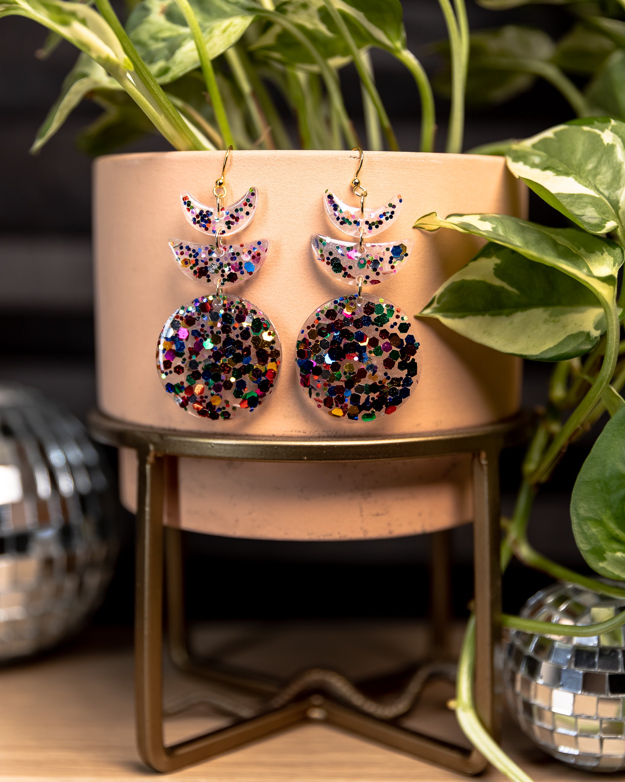 Confetti Moon Phase Earrings