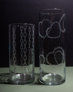 Etched Glass Vase