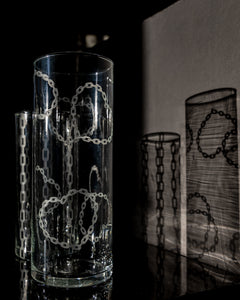 Etched Glass Vase